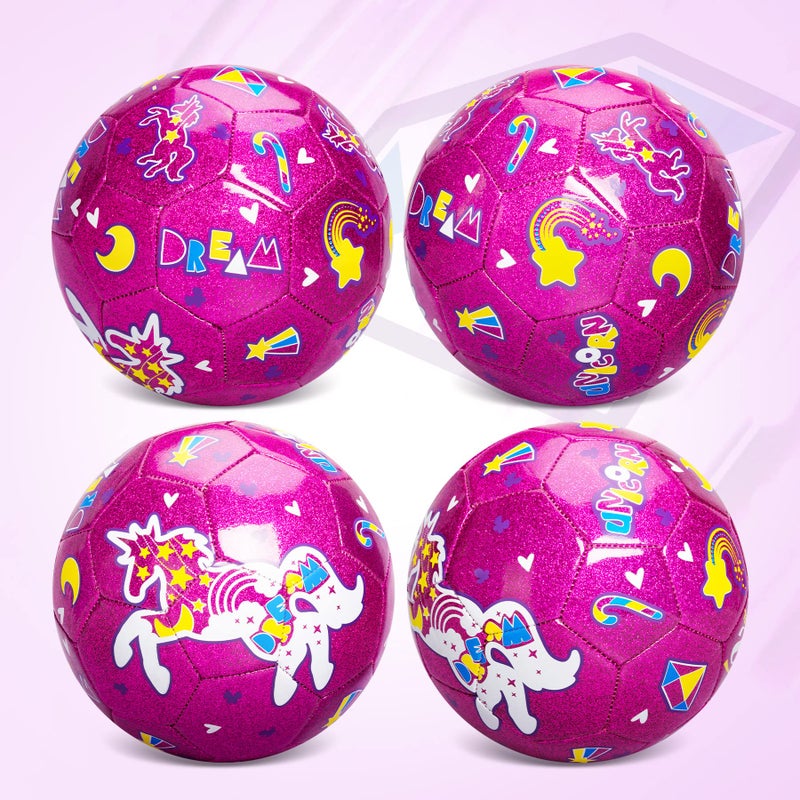 ZOOJOY Size 3 Soccer Ball Girls  Kids Pink Soccer Ball  Unicorn Soccer Ball Gift for Toddlers with Pump  Outdoor/Indoor Play Toys for Baby Girls Boys Ages 2 3 4 5 6 7 8 - Image 4